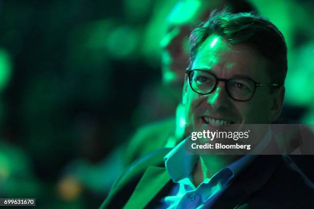 Stephen Fanderl, chief executive officer of Karstadt Warenhaus GmbH, looks on during the Noah technology conference in Berlin, Germany, on Thursday,...