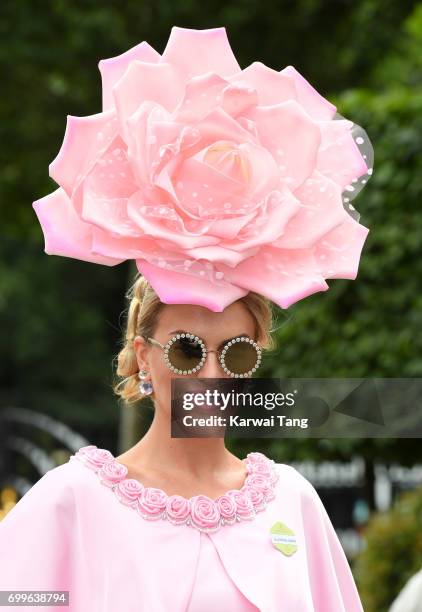 Racegoer attends Ladies Day of Royal Ascot 2017 at Ascot Racecourse on June 22, 2017 in Ascot, England.