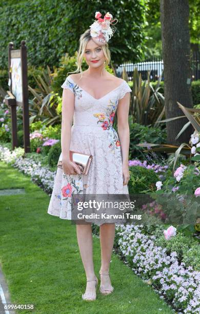 Laura Whitmore attends Ladies Day of Royal Ascot 2017 at Ascot Racecourse on June 22, 2017 in Ascot, England.