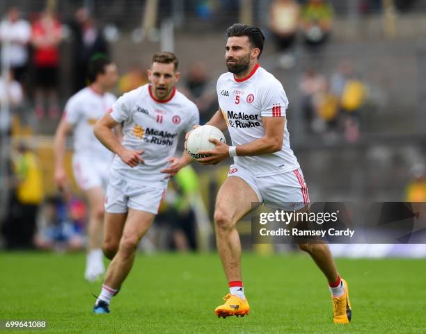 Monaghan , Ireland - 18 June 2017; Tiernan McCann of Tyrone during the Ulster GAA Football Senior Championship Semi-Final match between Tyrone and...