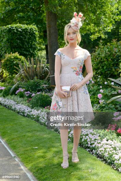 Presenter Laura Whitmore attends day 3 of Royal Ascot at Ascot Racecourse on June 22, 2017 in Ascot, England.