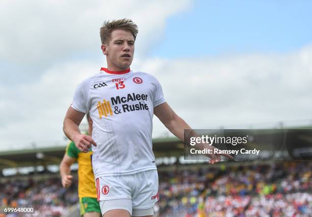 Monaghan , Ireland - 18 June 2017; Mark Bradley of Tyrone during the Ulster GAA Football Senior Championship Semi-Final match between Tyrone and...