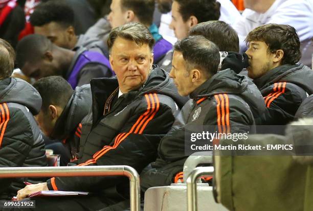 Manchester United manager Louis van Gaal with assistant Ryan Giggs.