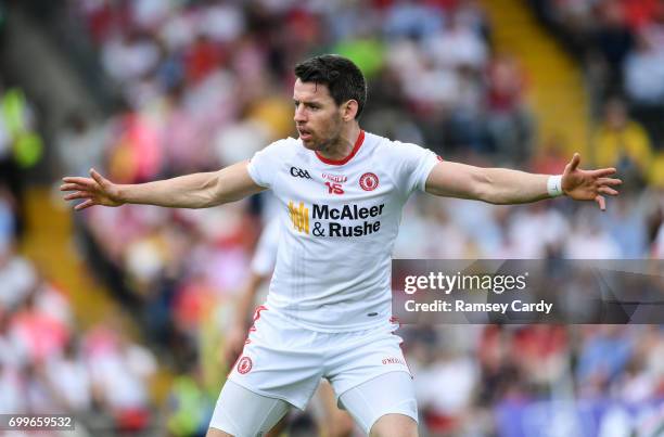 Monaghan , Ireland - 18 June 2017; Mattie Donnelly of Tyrone during the Ulster GAA Football Senior Championship Semi-Final match between Tyrone and...