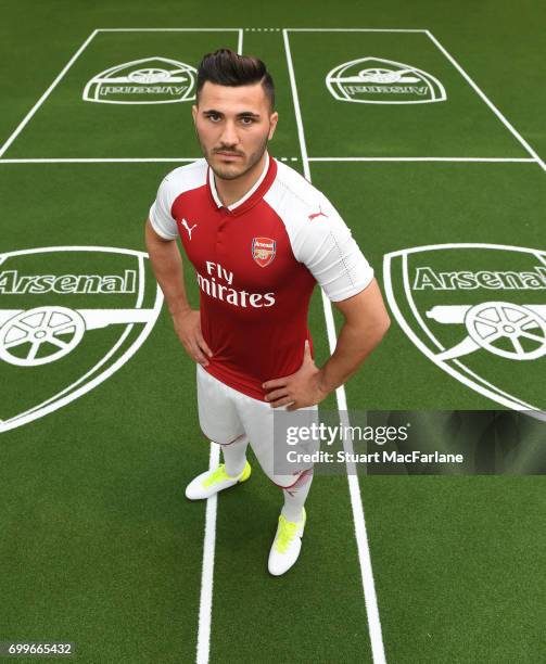 Arsenal's latest signing Sead Kolasinac at London Colney on June 6, 2017 in St Albans, England.