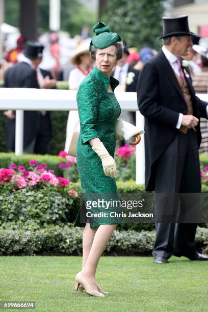 Princess Anne, Princess Royal is seen in the Parade Ring as she attends Royal Ascot 2017 at Ascot Racecourse on June 22, 2017 in Ascot, England.