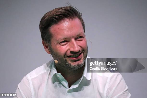 Rolf Schromgens, chief executive officer of Trivago N.V., reacts during the Noah technology conference in Berlin, Germany, on Thursday, June 22,...