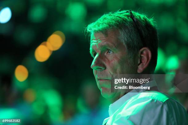 Fritz Joussen, chief executive officer of TUI AG, looks on during the Noah technology conference in Berlin, Germany, on Thursday, June 22, 2017. The...