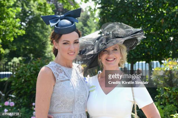 Sally Nugent and Carol Kirkwood attend day 3 of Royal Ascot at Ascot Racecourse on June 22, 2017 in Ascot, England.