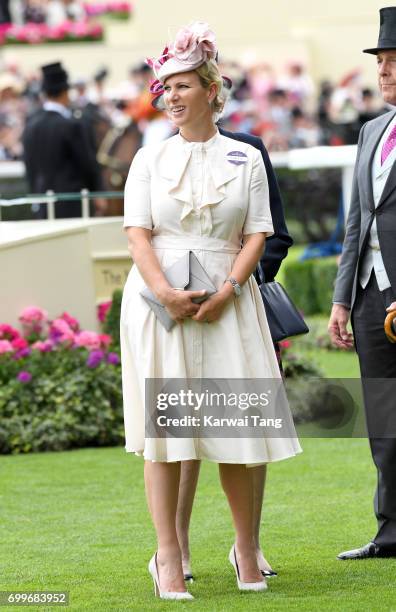 Zara Phillips attends Ladies Day of Royal Ascot 2017 at Ascot Racecourse on June 22, 2017 in Ascot, England.