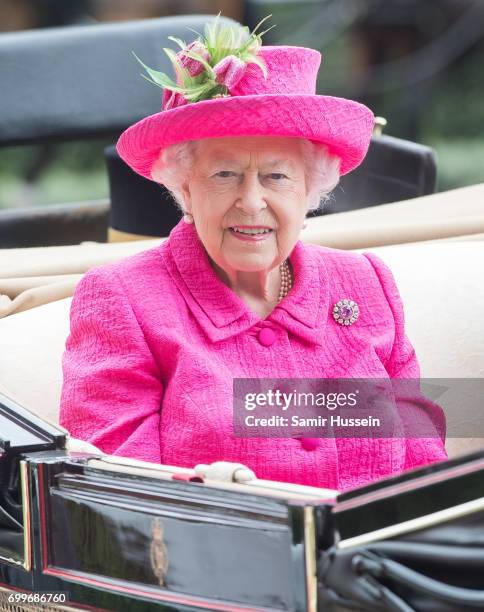 Queen Elizabeth II attends Royal Ascot 2017 at Ascot Racecourse on June 22, 2017 in Ascot, England.