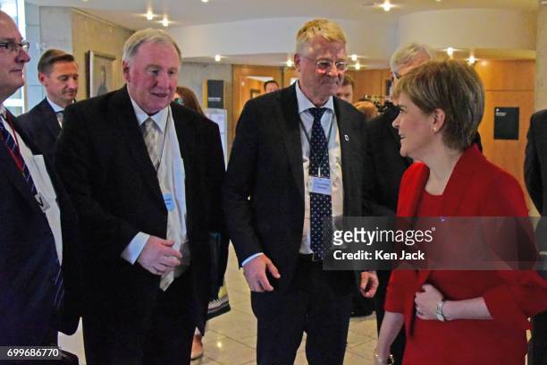 Scotland's First Minister Nicola Sturgeon meets Markku Markkula , President of the European Union Committee of the Regions, and other members of the...