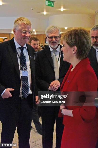 Scotland's First Minister Nicola Sturgeon meets Markku Markkula , President of the European Union Committee of the Regions, and other members of the...