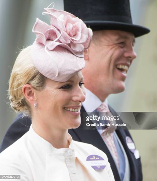 Zara Tindall and Mike Tindall attend Royal Ascot 2017 at Ascot Racecourse on June 22, 2017 in Ascot, England.