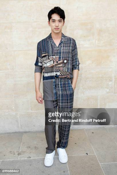 Xu Weizhou attends the Louis Vuitton Menswear Spring/Summer 2018 show as part of Paris Fashion Week on June 22, 2017 in Paris, France.