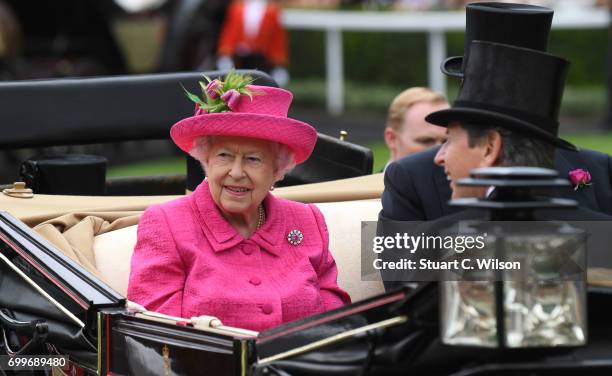 Queen Elizabeth II attends Royal Ascot Ladies Day 2017 at Ascot Racecourse on June 22, 2017 in Ascot, England.