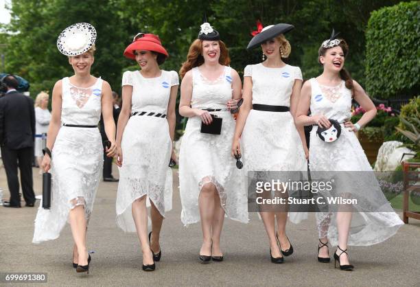 Racegoers attend Royal Ascot Ladies Day 2017 at Ascot Racecourse on June 22, 2017 in Ascot, England.