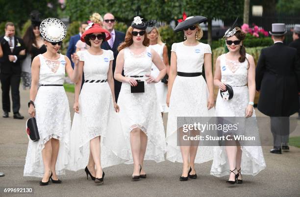 Racegoers attend Royal Ascot Ladies Day 2017 at Ascot Racecourse on June 22, 2017 in Ascot, England.