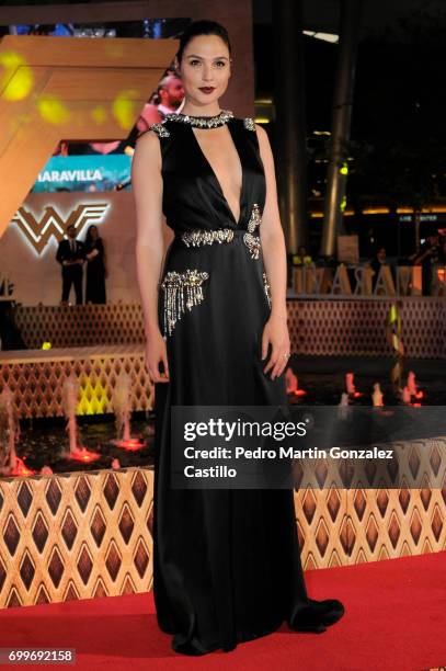 Israeli actress Gal Gadot poses during the red carpet of 'Wonder Woman' at Parque Premier Toreo on May 27, 2017 in Mexico City, Mexico.
