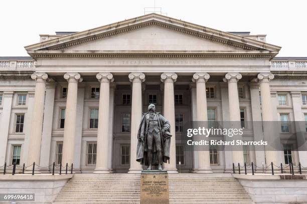 us treasury department, washington dc, usa - amerikanisches schatzamt stock-fotos und bilder