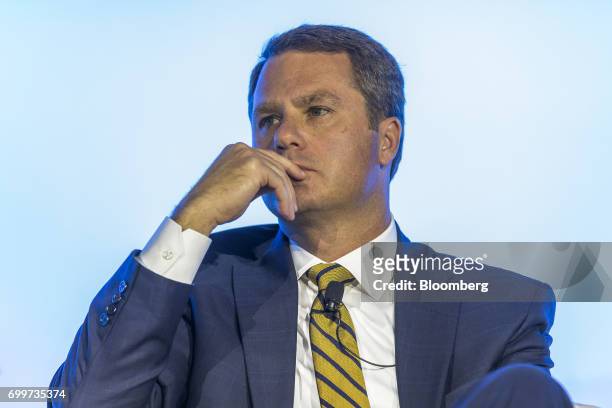 Doug McMillon, chief executive officer of Wal-Mart Stores Inc., pauses during a panel session at the 61st Global Summit of the Consumer Goods Forum...