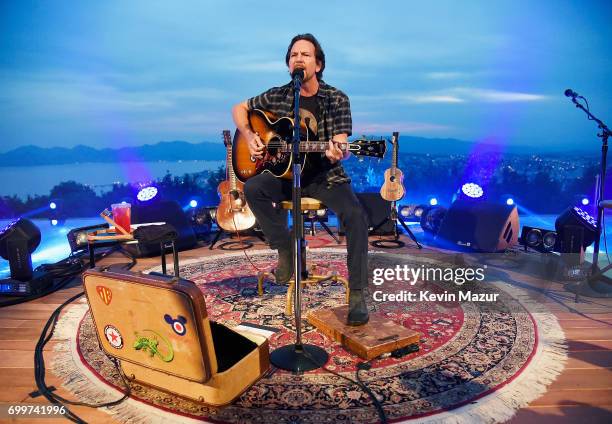 Eddie Vedder performs during A Special Evening With Eddie Vedder presented by Citi and Live Nation at Cannes Lions at Villa Alang Alang on June 21,...