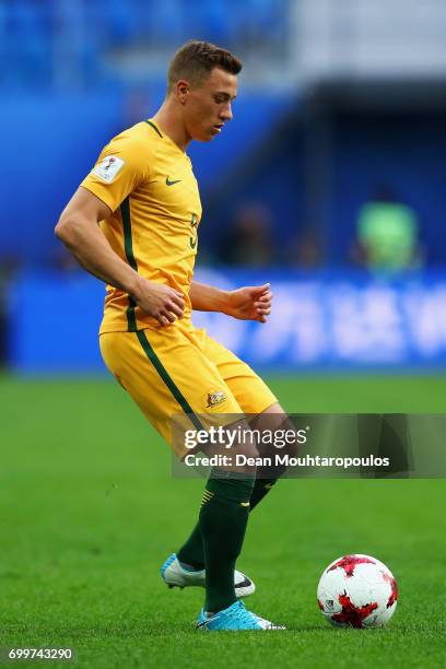 Alex Gersbach of Australia in action during the FIFA Confederations Cup Russia 2017 Group B match between Cameroon and Australia at Saint Petersburg...