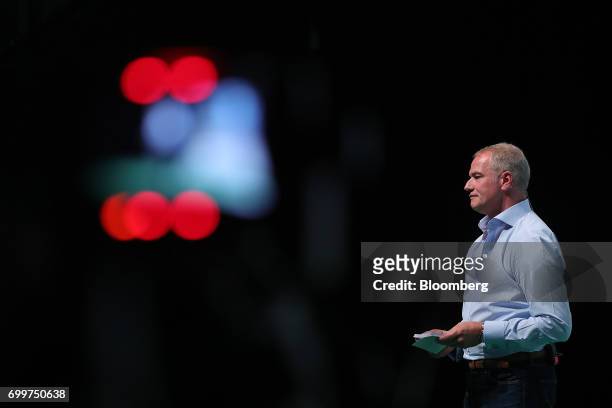 Carsten Kengeter, chief executive officer of Deutsche Boerse AG, pauses during the Noah technology conference in Berlin, Germany, on Thursday, June...