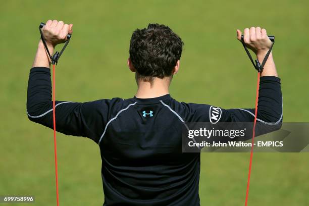 Surrey's Zafar Ansari during the warm up