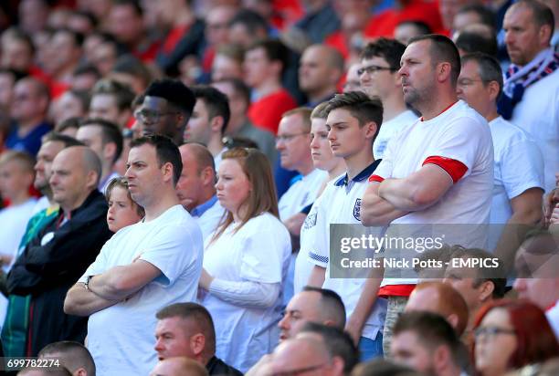 England fans in the stands.