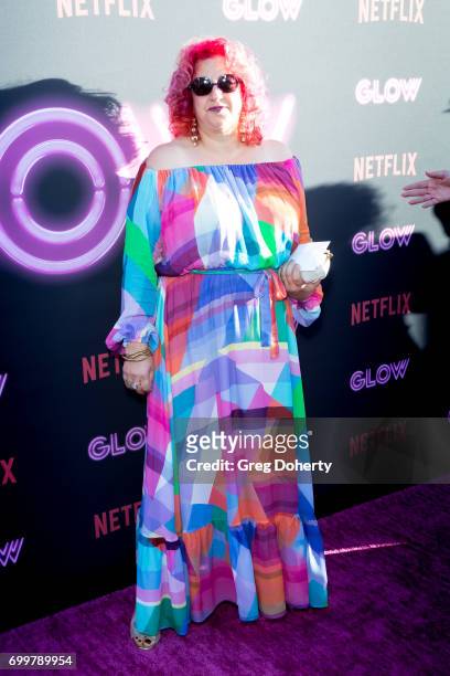 Executive Producer Jenji Kohan arrives for the Premiere Of Netflix's "GLOW" at The Cinerama Dome on June 21, 2017 in Los Angeles, California.