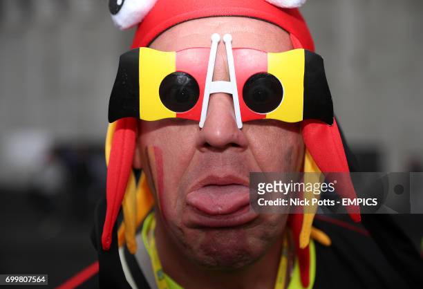 Belgium fan shows support for his team