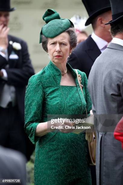 Princess Anne, Princess Royal is seen in the Parade Ring as she attends Royal Ascot 2017 at Ascot Racecourse on June 22, 2017 in Ascot, England.