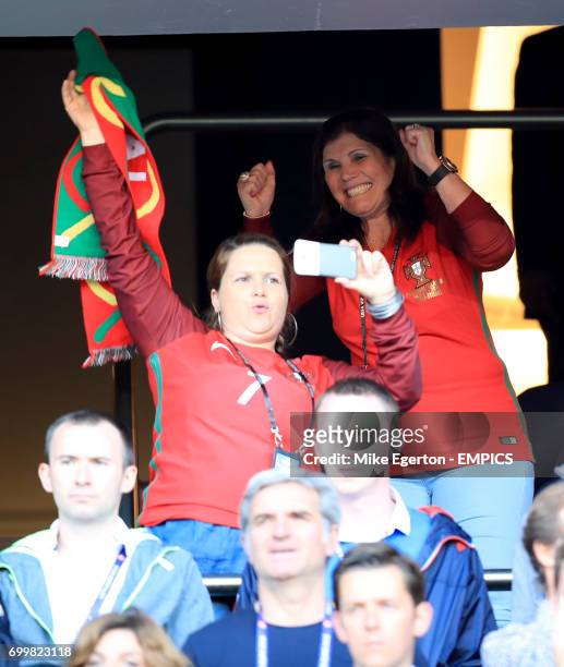 Cristiano Ronaldo's mother Maria Dolores dos Santos in the stands before the game