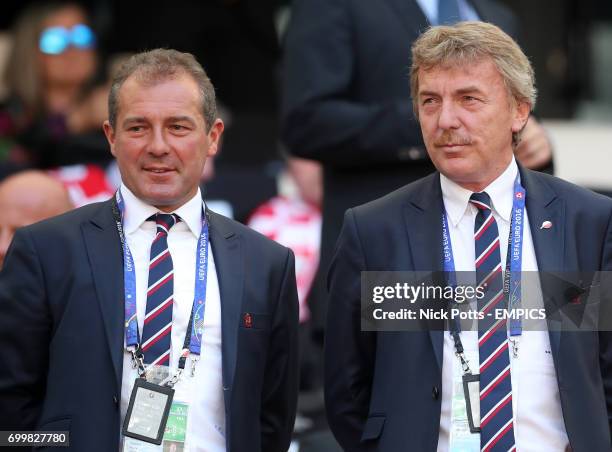 Former Poland players Marek Kozminski and Zbigniew Boniek