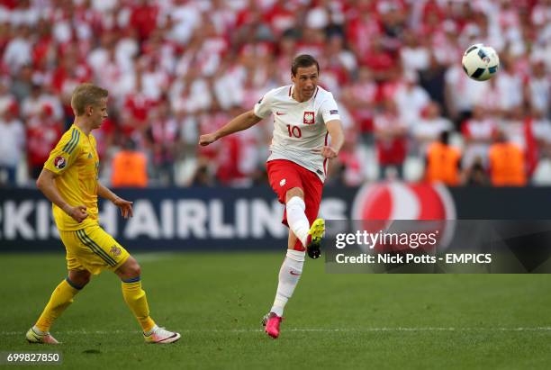 Poland's Grzegorz Krychowiak in action