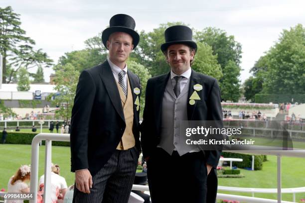Greg Rutherford and Andrew Steele attend day 3 of Royal Ascot at Ascot Racecourse on June 22, 2017 in Ascot, England.