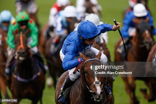 Kieran Shoemark riding Atty Persse win The King George V Stakes on day 3 'Ladies Day' of Royal Ascot at Ascot Racecourse on June 22, 2017 in Ascot,...