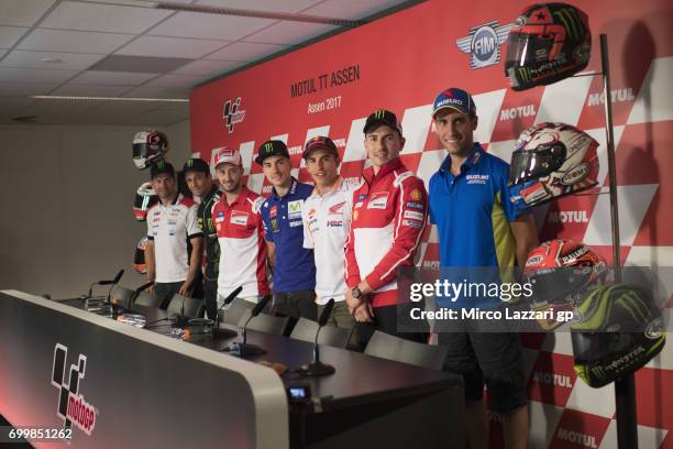 Cal Crutchlow of Great Britain and LCR Honda, Johann Zarco of France and Monster Yamaha Tech 3, Andrea Dovizioso of Italy and Ducati Team, Maverick...