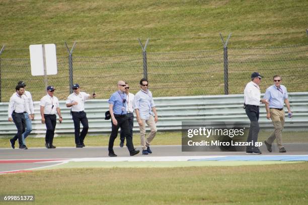 The Safety Commission check the track during the track safety inspection during the MotoGP Netherlands - Preview on June 22, 2017 in Assen,...