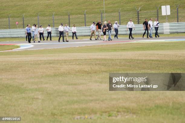 The Safety Commission check the track during the track safety inspection during the MotoGP Netherlands - Preview on June 22, 2017 in Assen,...