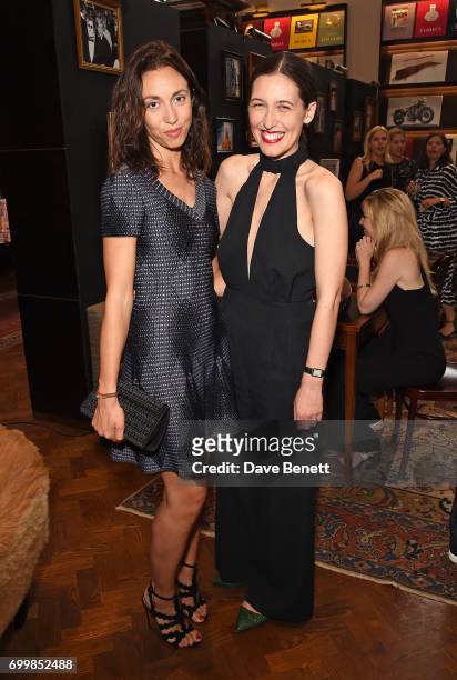 Anissa Bonnefont and Emilia Wickstead attend a drinks reception celebrating the Fashion Arts Foundation Film Commissions premiere screening with the...