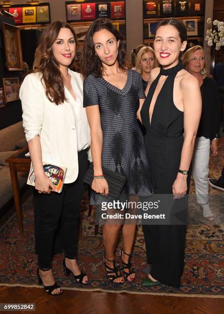 Jessica de Rothschild, Anissa Bonnefont and Emilia Wickstead attend a drinks reception celebrating the Fashion Arts Foundation Film Commissions...