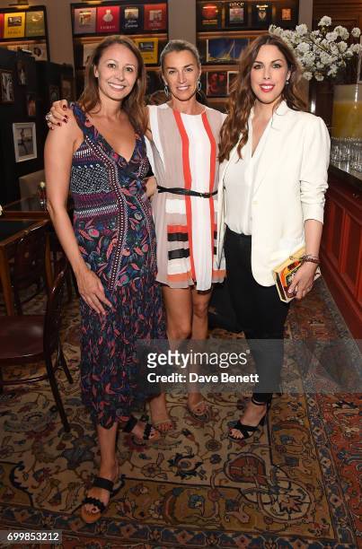 Caroline Rush, Assia Webster and Jessica de Rothschild attend a drinks reception celebrating the Fashion Arts Foundation Film Commissions premiere...
