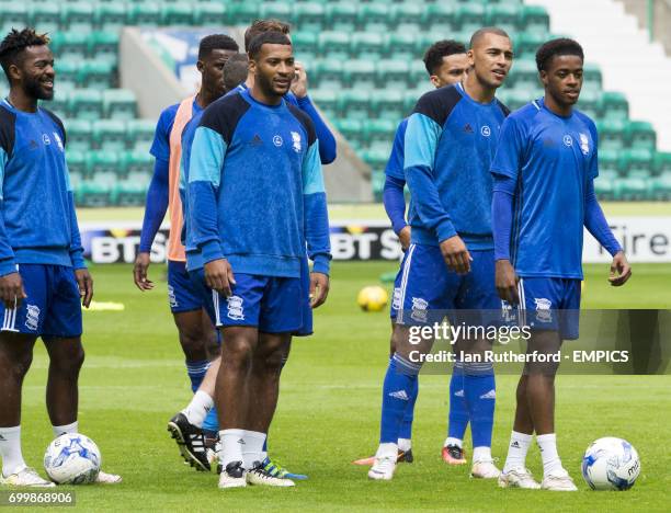 Birmingham City players during the warm up