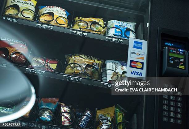 Vending machine offering various payment options is seen at an office cafeteria in Washington, DC June 22, 2017. The Central Intelligence Agency...