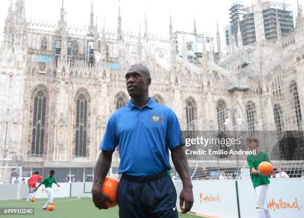 Clarence Seedorf attends a football clinic for integration organized by Italian Football Federation on June 22, 2017 in Milan, Italy.