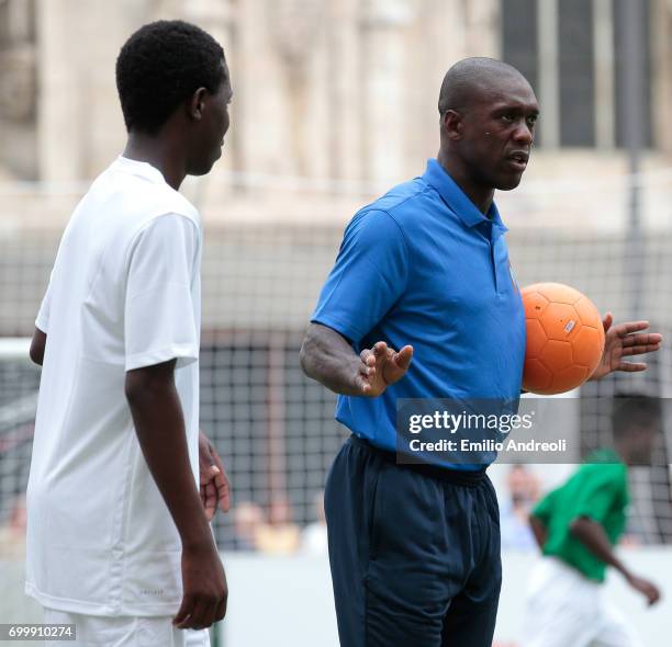 Clarence Seedorf attends a football clinic for integration organized by Italian Football Federation on June 22, 2017 in Milan, Italy.