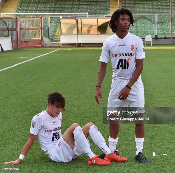 Players of Calcio Padova after the U16 Lega Pro Final match between Calcio Padova and FC Como on June 22, 2017 in Cesena, Italy.