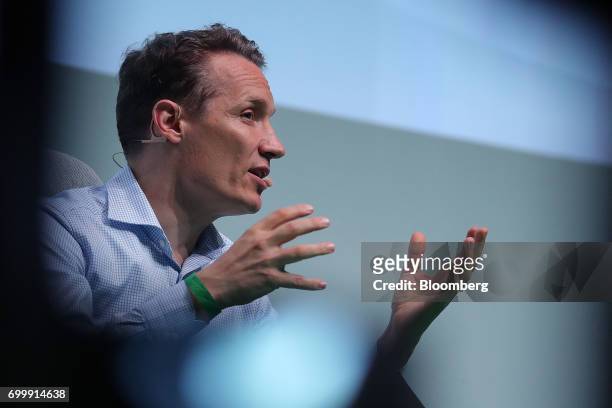 Oliver Samwer, chief executive officer of Rocket Internet SE, speaks during the Noah Technology Conference in Berlin, Germany, on Thursday, June 22,...